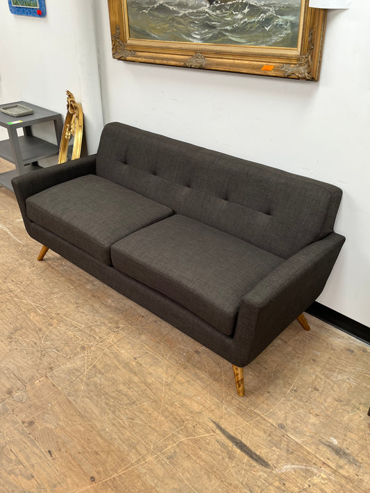 Mid Century Style Black 75" Couch