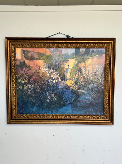 Framed Painint "Garden Scene" 38" x 48"