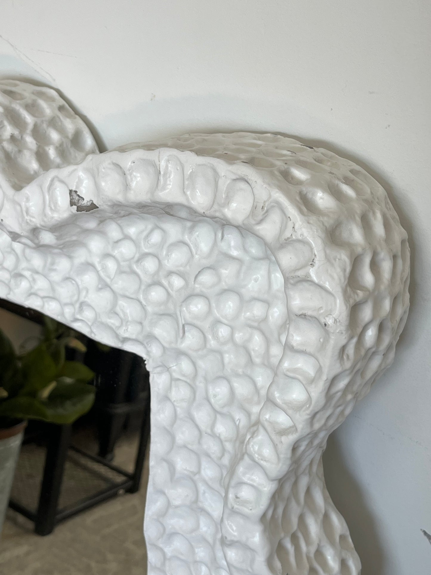 Modern White Plaster Wall Mirror