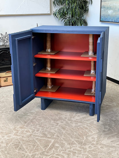 Mid Century Style Fluted Bar Cabinet