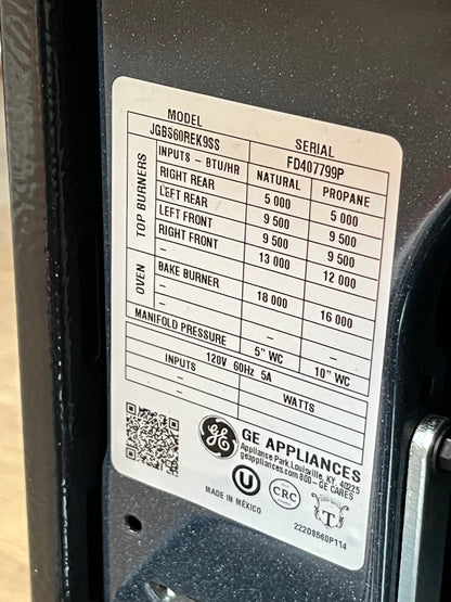 GE Appliances 4.8 cu. ft. Stainless Steel Gas Range