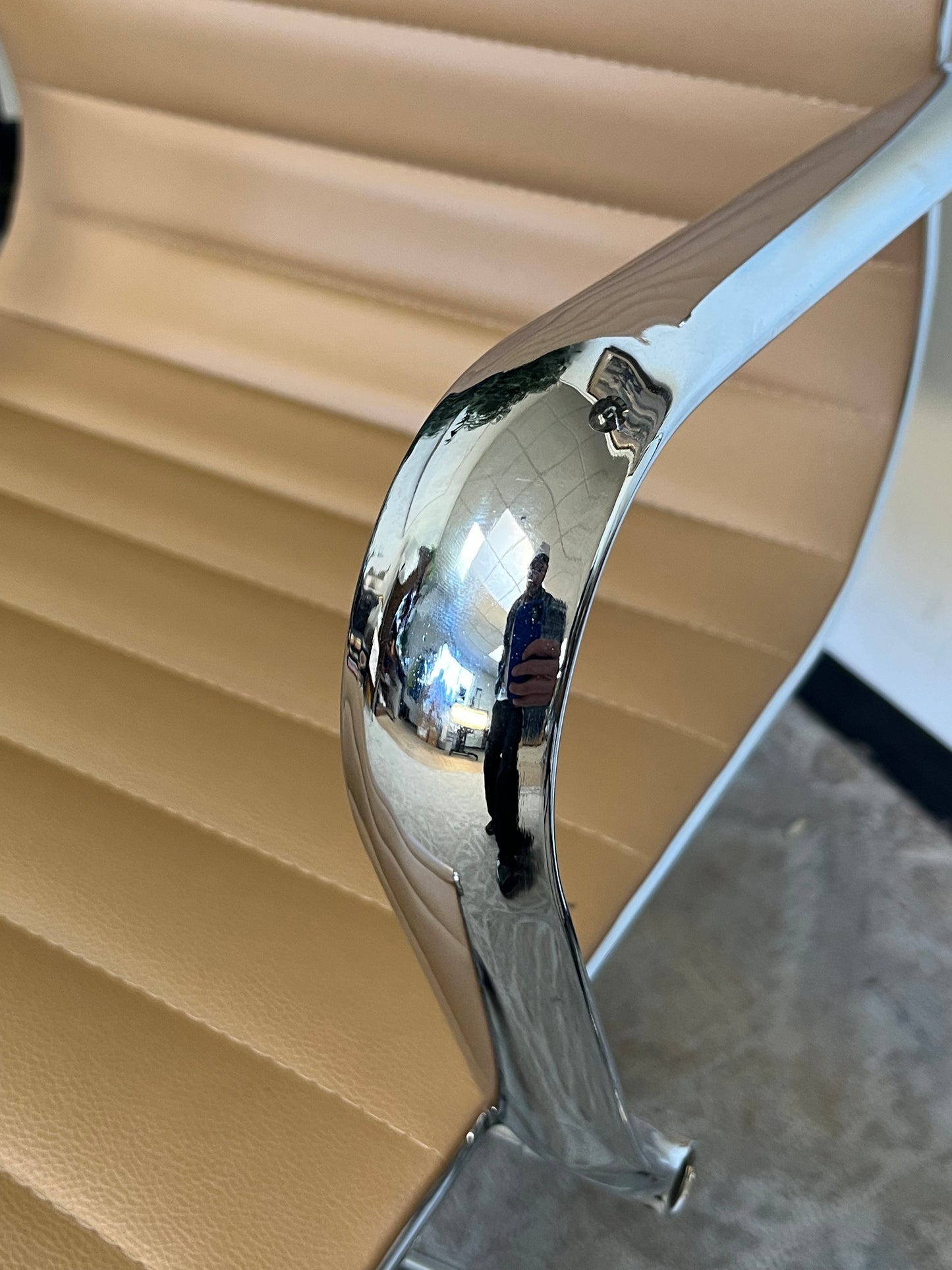 Modern Brown Vinyl Office Chair