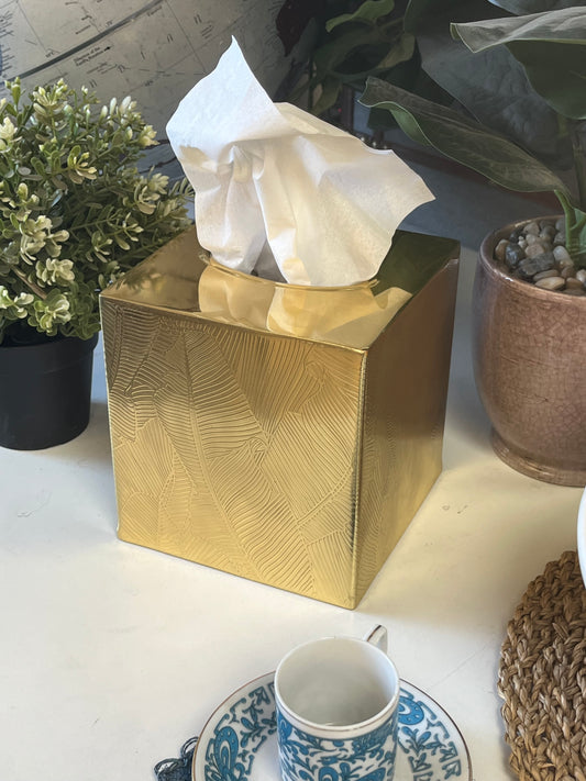 Gold Toned Tissue Box