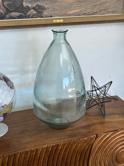 Oval Shaped Glass Vase