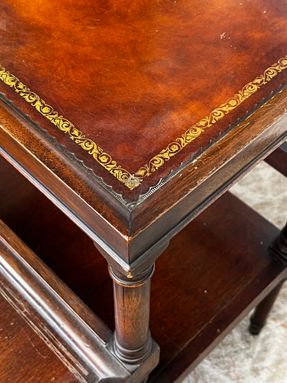 Weiman Furniture Leather Top Side Table