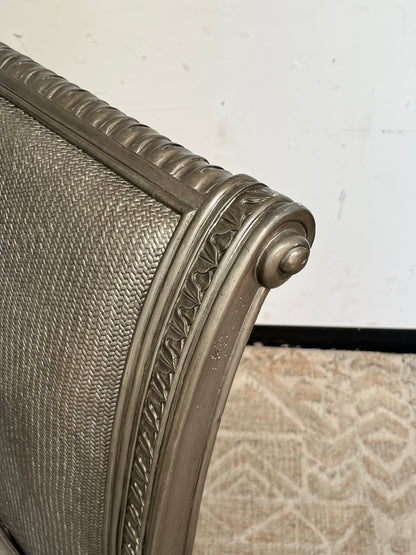 Ornate Style Gray Wooden Accent Chair