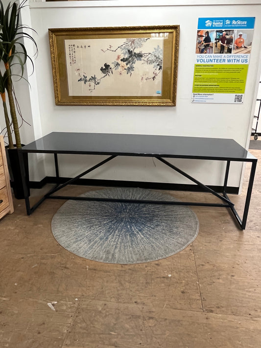 Blue Metal Base Work Desk