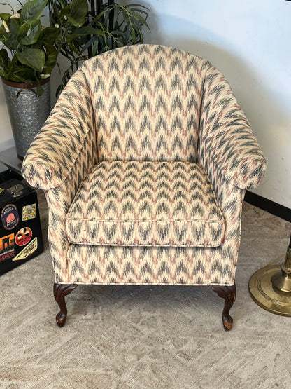 Vintage Style Zip-Zag Pattern Linen Chair