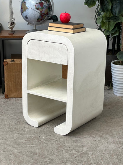 Modern Textured White Nightstand