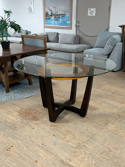 Modern Glass Top Round Dining Table