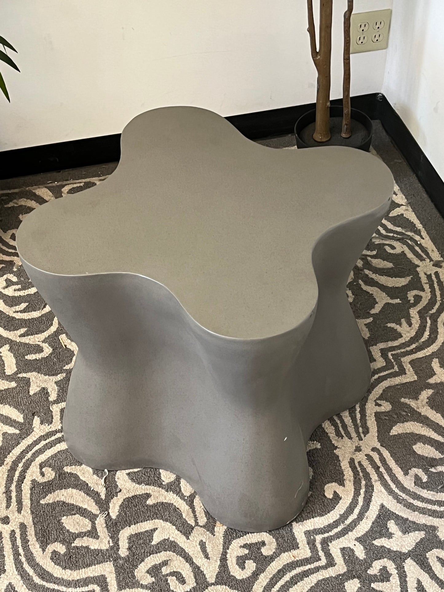 Gray Bubbled Shaped End Table