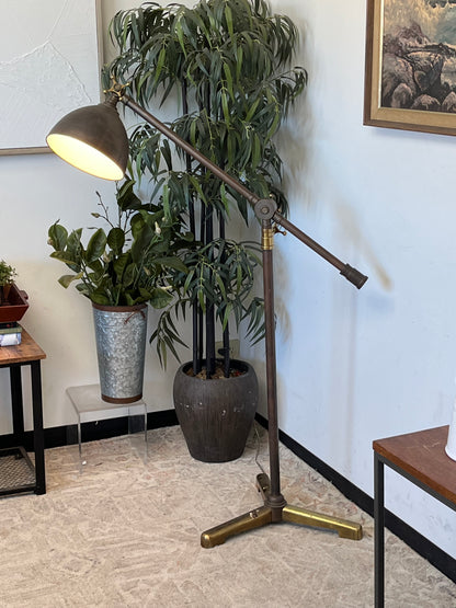 Leviton Mid Century Brass Dome Floor Lamp