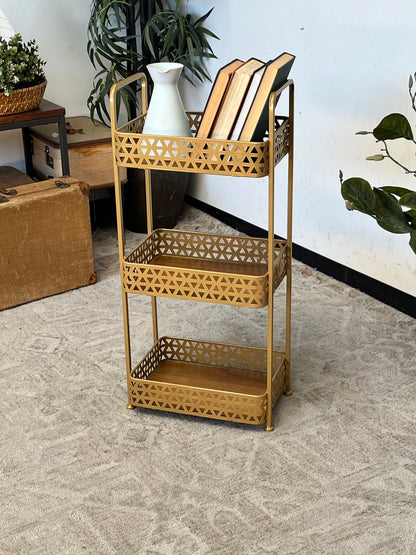 Modern Gold Tone 3-Tier Rack