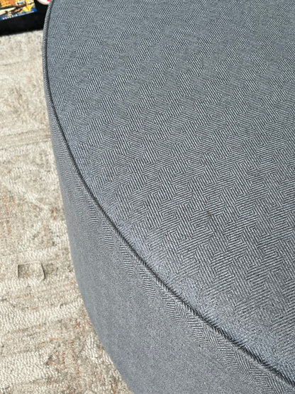Modern 42" Round Blue Ottoman