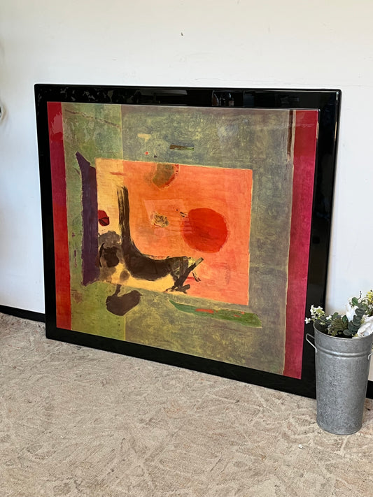 Tsugio Hattori Japanese Artist Framed Abstract Art