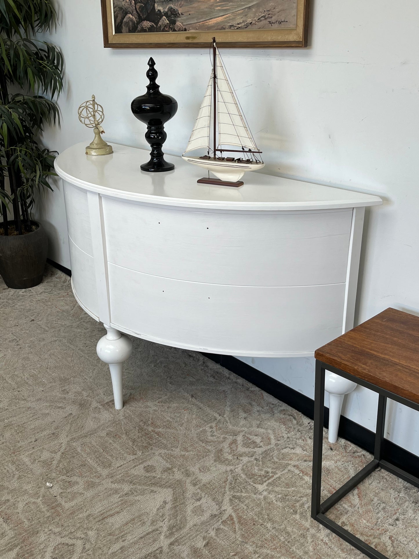 Modern White Demilune Sideboard