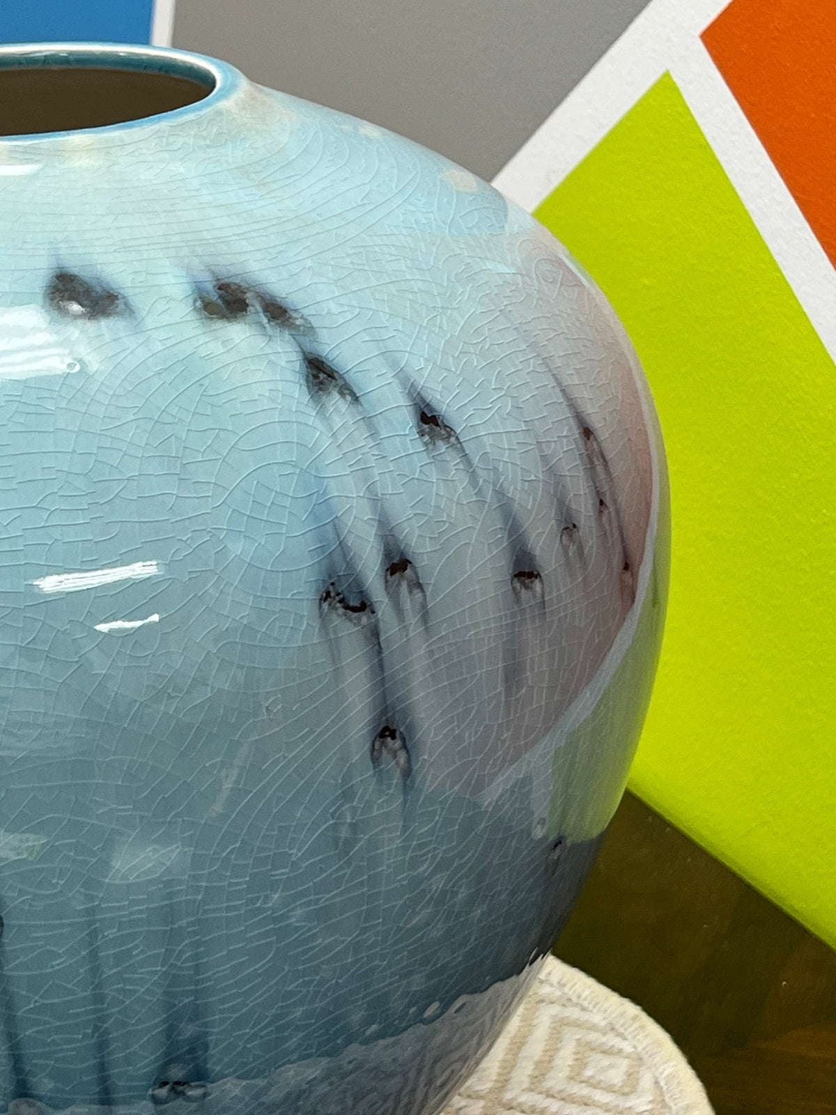 Rounded Ceramic Two-Tone Vase