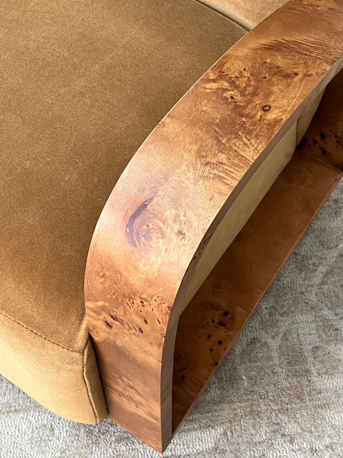Modern Wooden Frame Linen Armchair