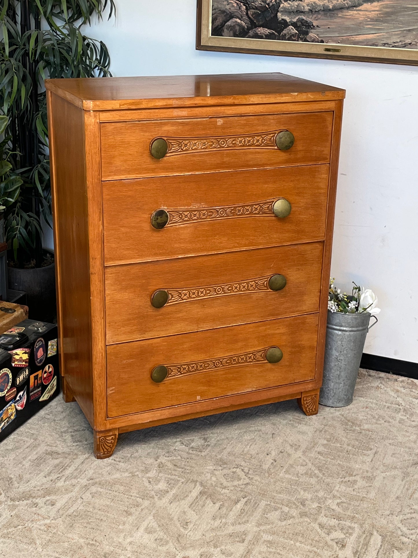 Rustic Style 4-Drawer Dresser