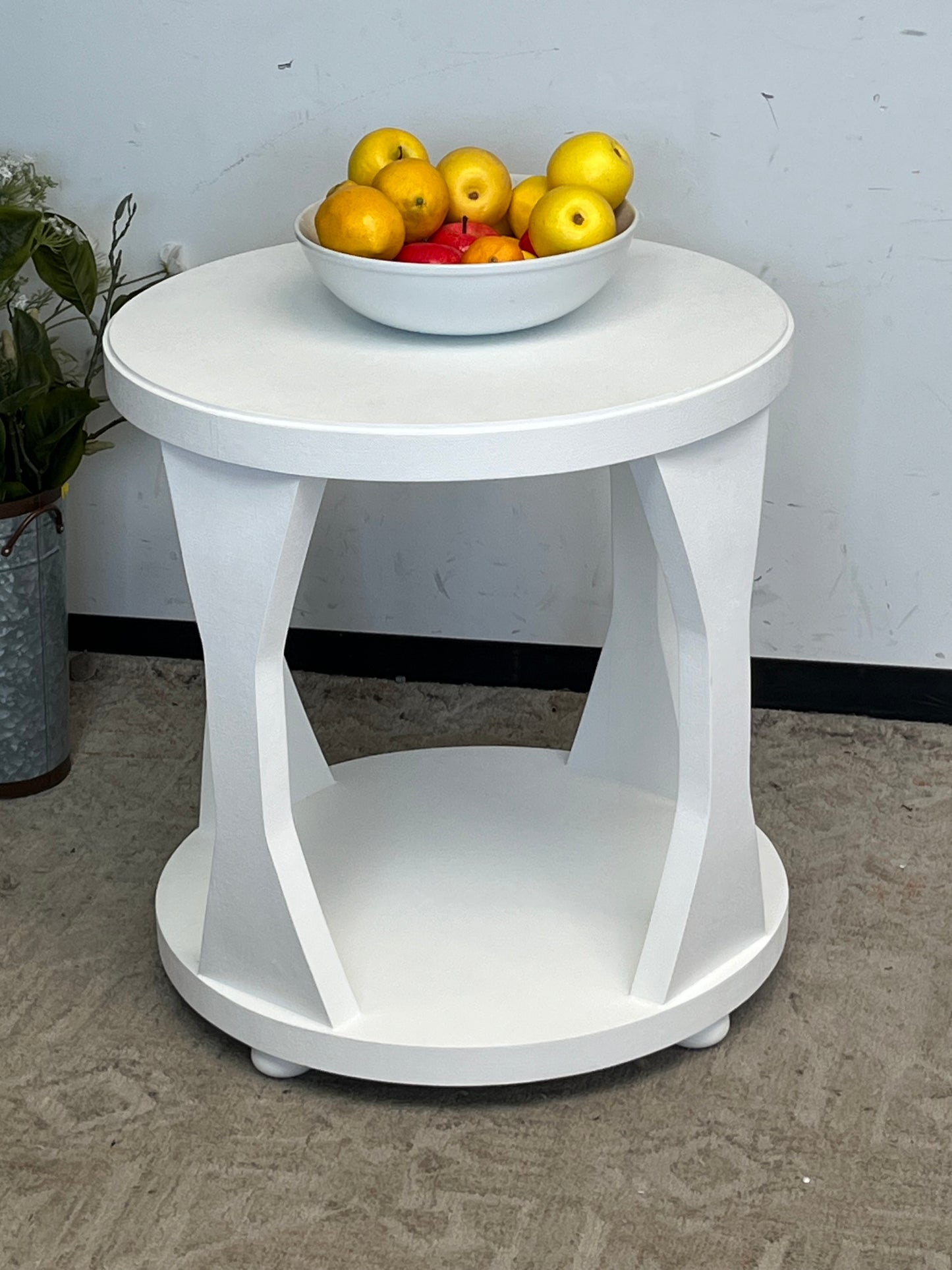 Round Hourglass Silhouette Side Table