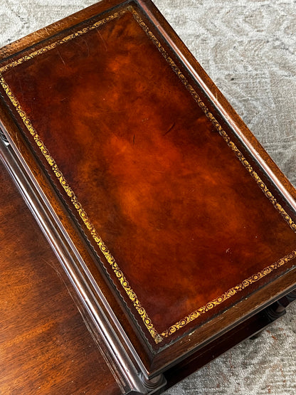 Weiman Furniture Leather Top Side Table