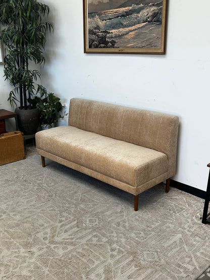 Modern Armless Beige Loveseat