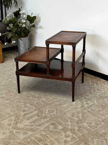 Weiman Furniture Leather Top Side Table