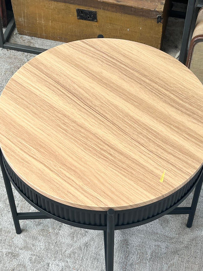 Round Side Table With Metal Frame