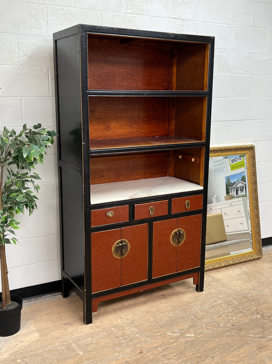 Vintage Asian Style Bookcase Cabinet
