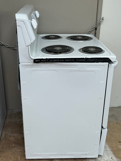 Hotpoint 4 Burner Element Free-Standing White Electric Range- Dent On Side