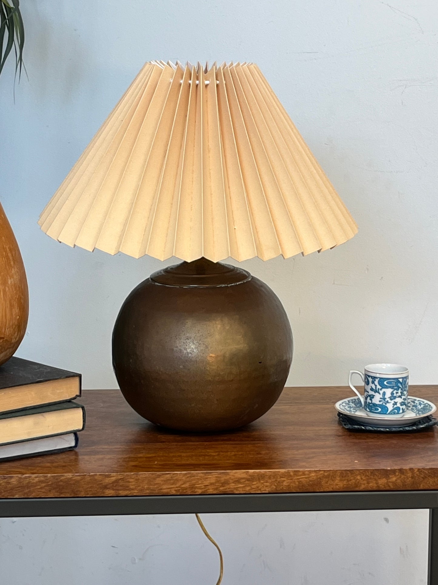 Brass Tone Orb Table Lamp