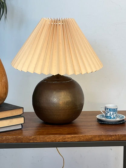 Brass Tone Orb Table Lamp