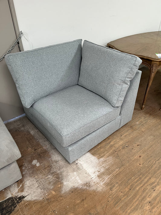 Modern Linen Blue Fabric Corner Seat