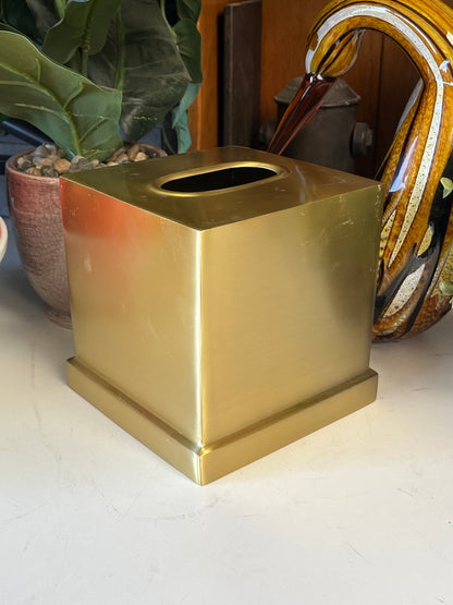 Brass Tone Tissue Box Holder