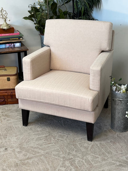 Modern Beige Linen Armchair