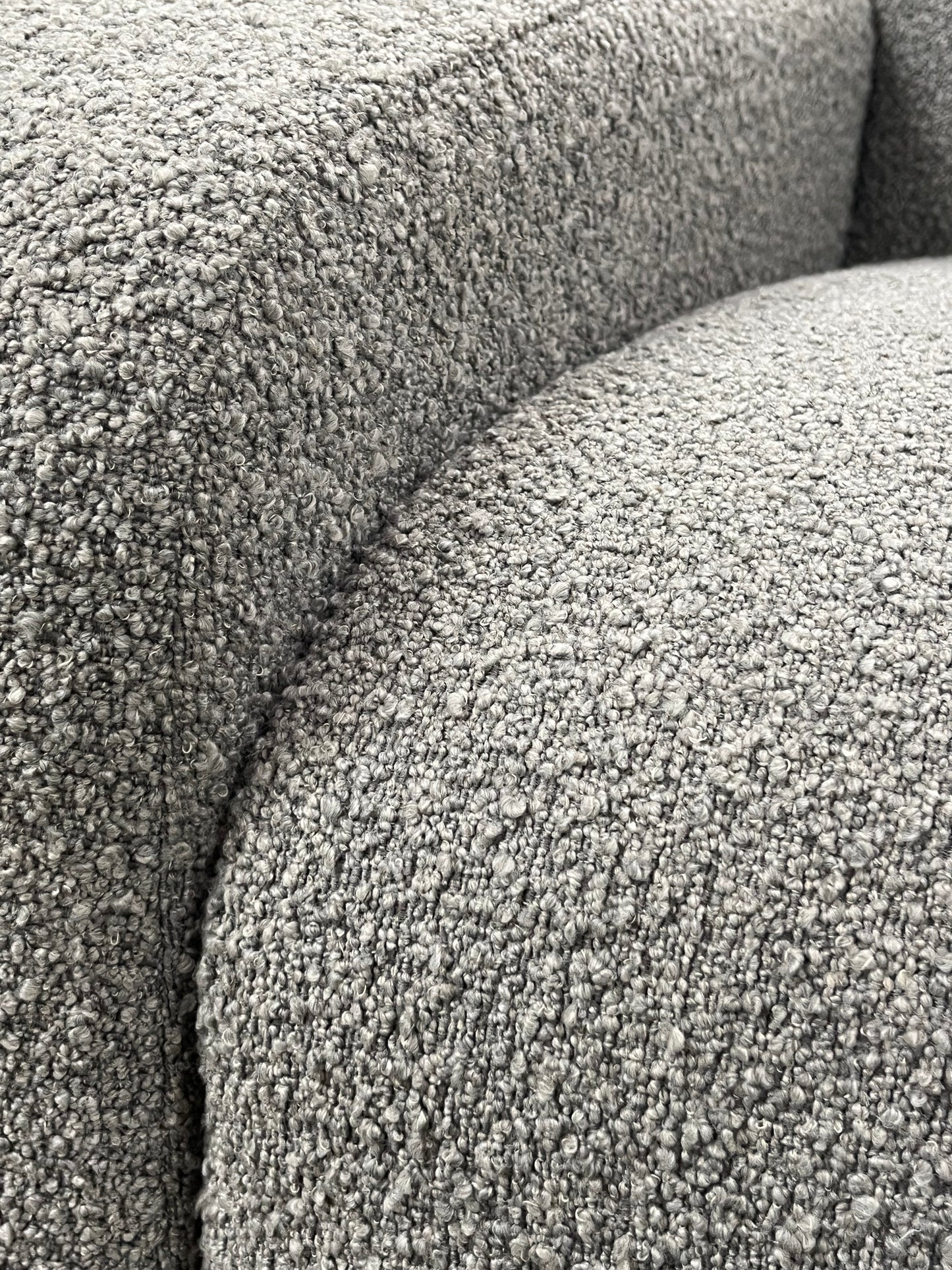 Modern Grey Fuzzy Linen Traditional Couch