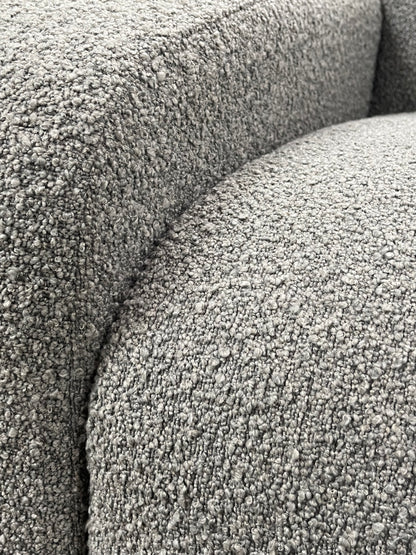 Modern Grey Fuzzy Linen Traditional Couch