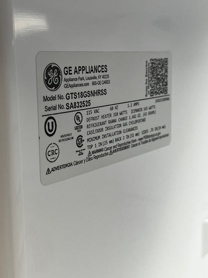 GE 17.5 cu. ft. Stainless Steel Top Freezer Refrigerator
