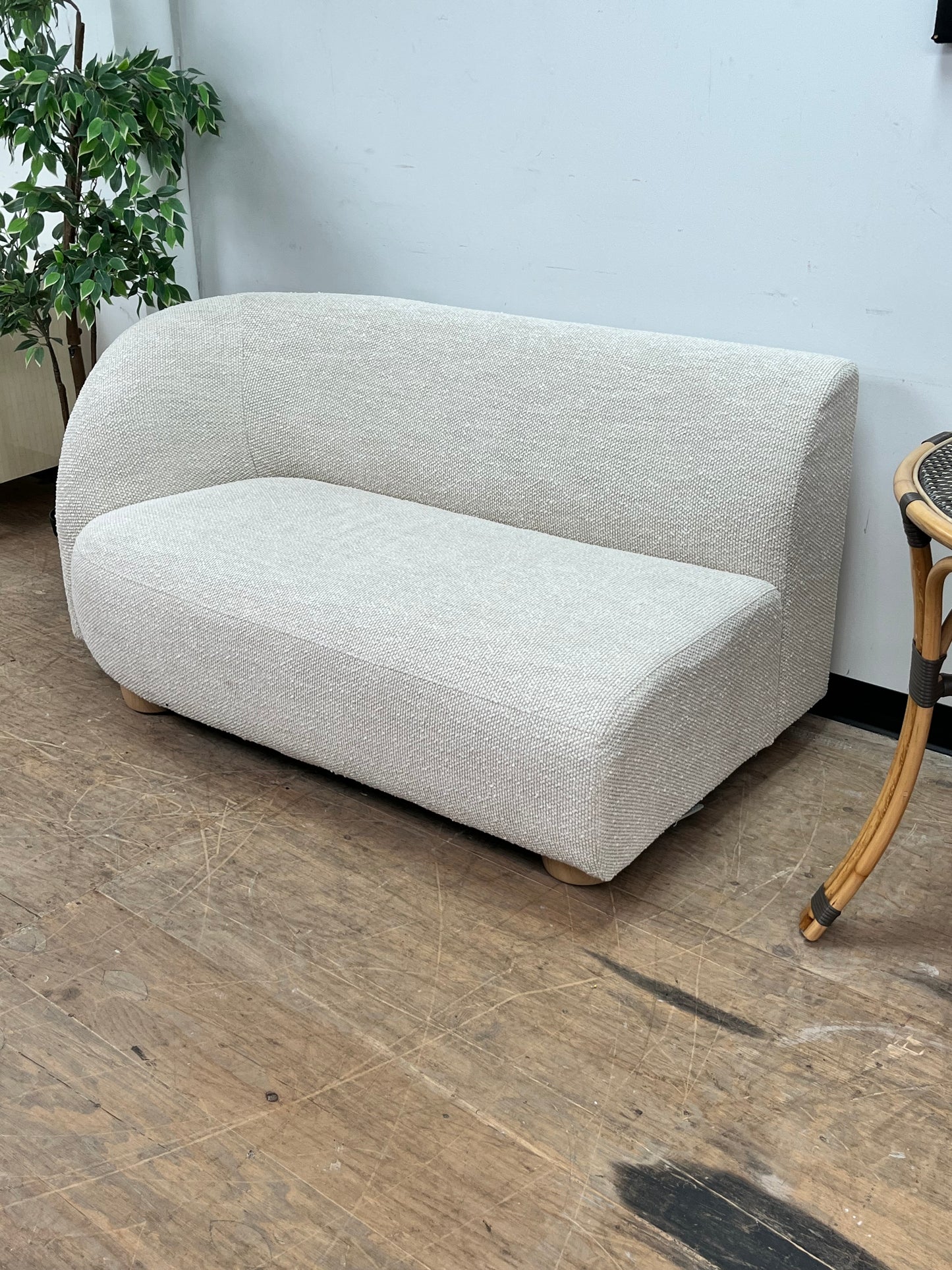 Boucle Style Corner Loveseat