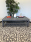 60" Faux Linen Gray Coffee Table