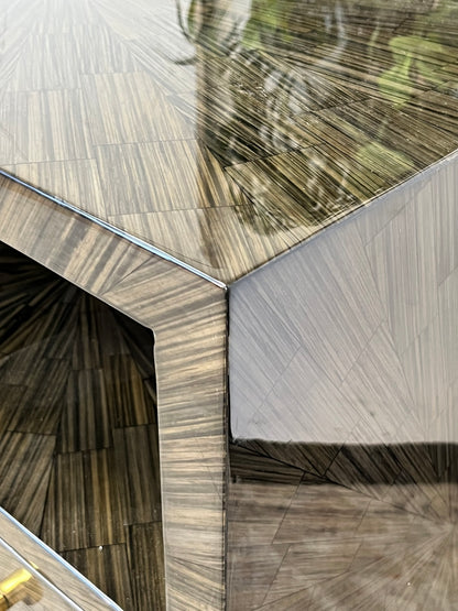 Modern Faux Horn Grey Nightstand