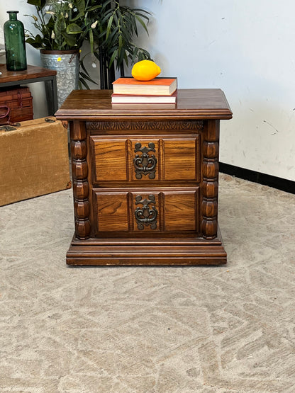 Vintage Column-Style Nightstand