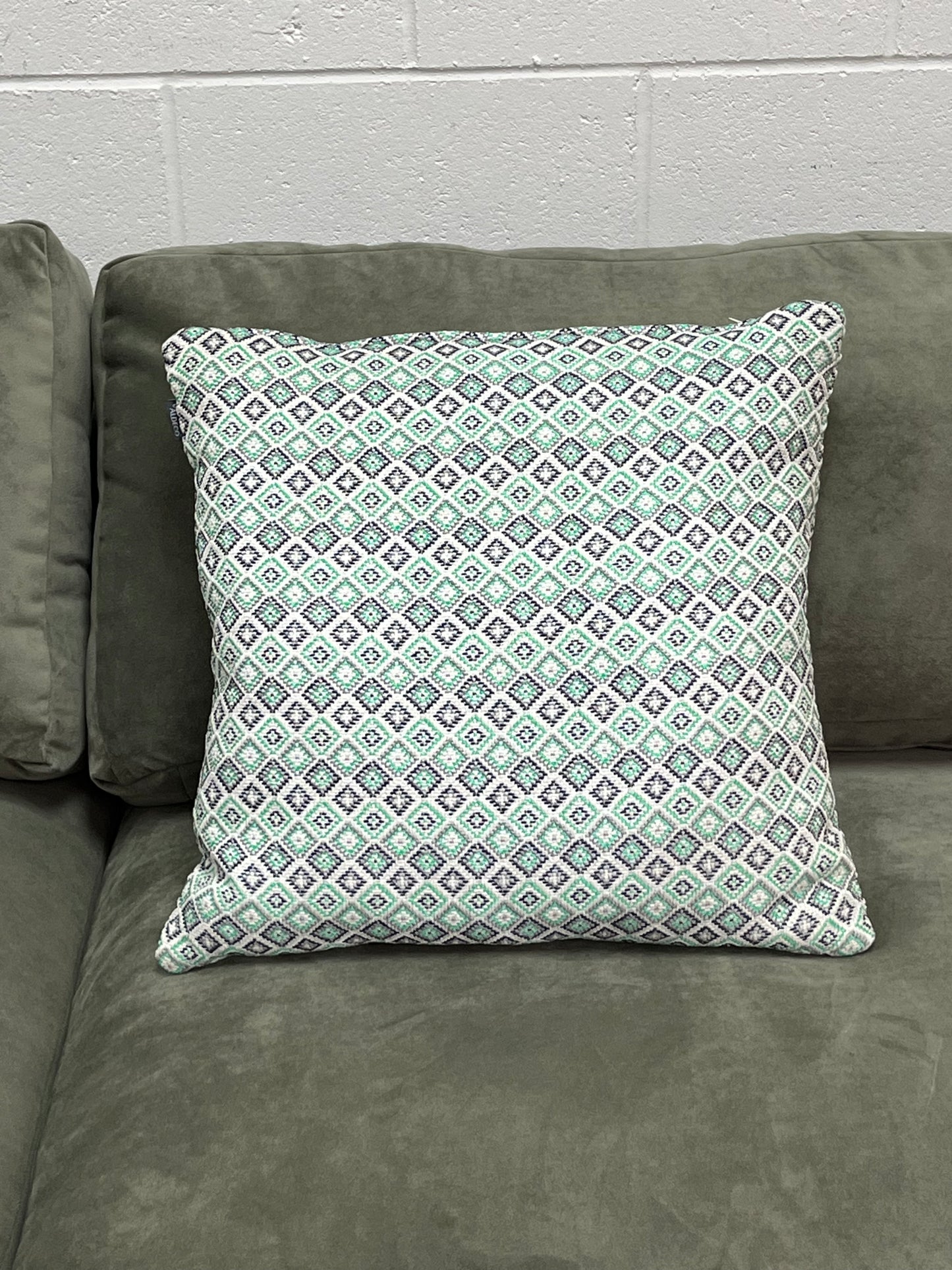 20" Green Moroccan Style Geometric Pillow
