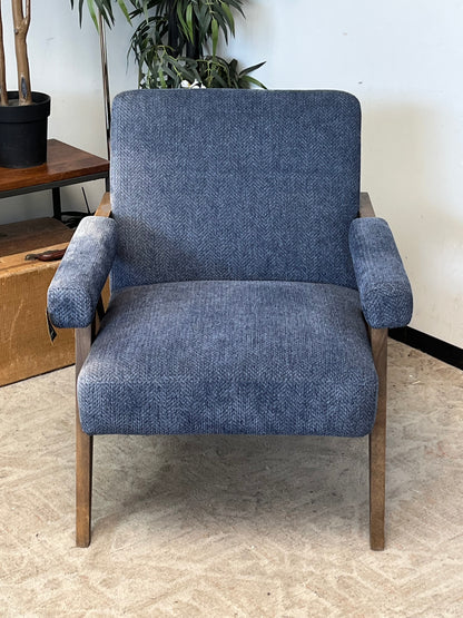Blue Wooden Accent Chair