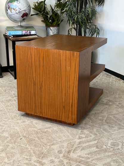 Wood Grain Finish 3 Shelf Nightstand