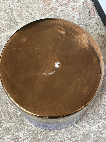 Two Tone Gold/Blue Ceramic Stool