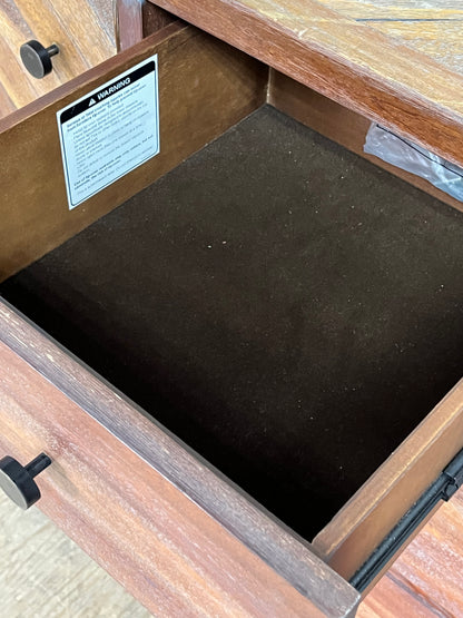 Mid Century Style 5 Drawer and 1 Door Wooden Dresser