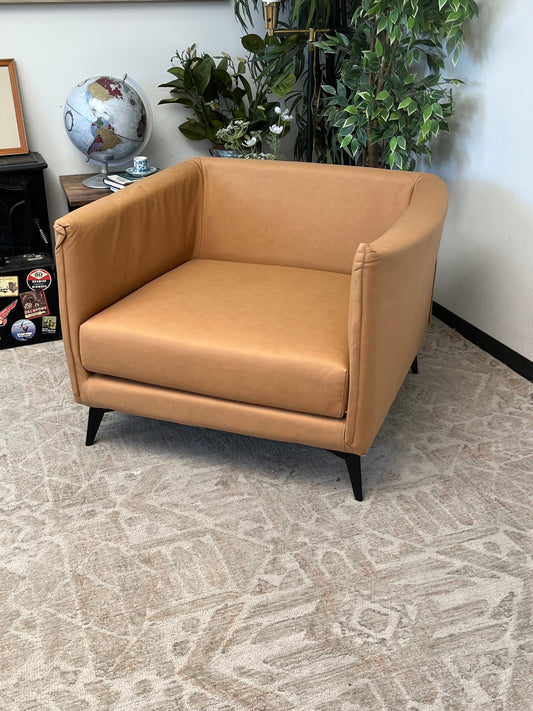Mid-Century Style Faux Suede Modern Arm Chair