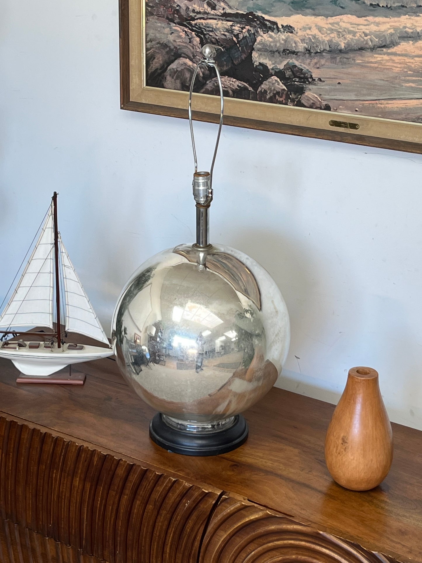 Rounded Table Lamp - Missing Shade - Not Working