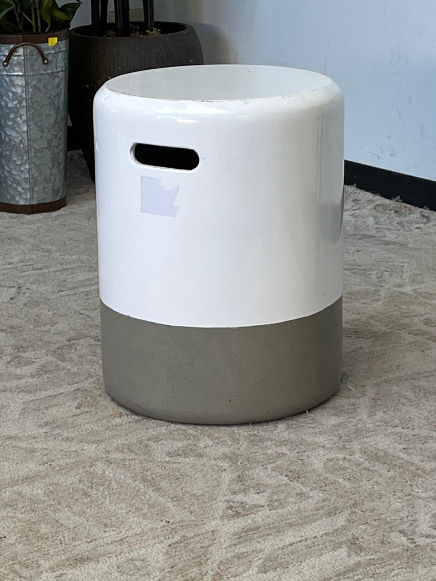 Modern Two-Tone white/Gray Side Table
